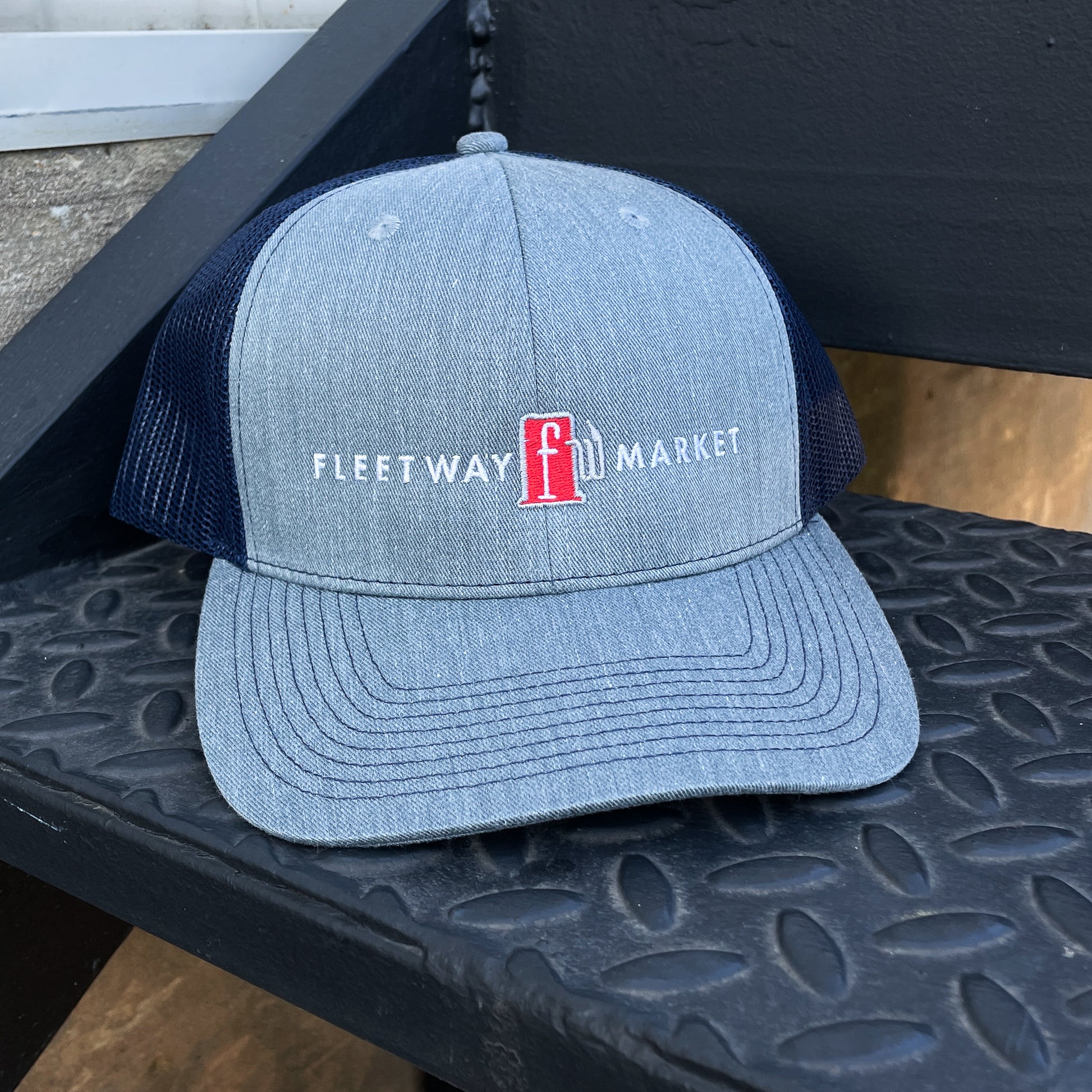 Trucker Hat - Heathered Gray/Navy Mesh